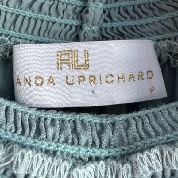 AMANDA UPRICHARD Mockneck‎ Keyhole Long Sleeve Blouse | Sea Mist Green XS - Picture 4 of 6